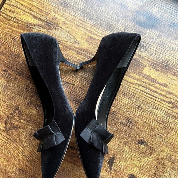 Nina New York Thea Black Velvet Feel Formal Sleek Small Heels - Picture 8 of 13
